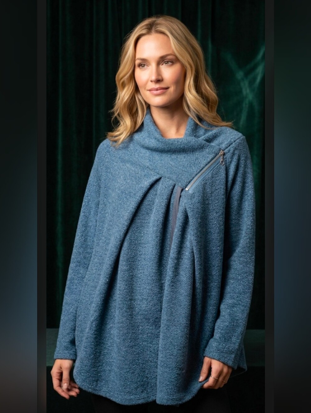 Papillon Asymmetrical Zip Pullover